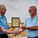 Bill Ley Receives Retirement Award From Town Council President Paul Shepherd